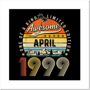 Awesome Since April 1999 Vintage 24th Birthday Posters and Art